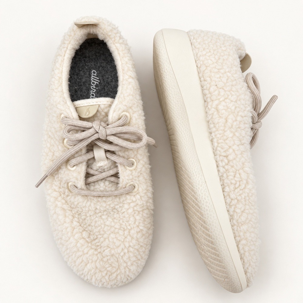 Allbirds Wool Lounger Fluff Blizzard White Sherpa Sneakers Women 10 Cozycore Eco